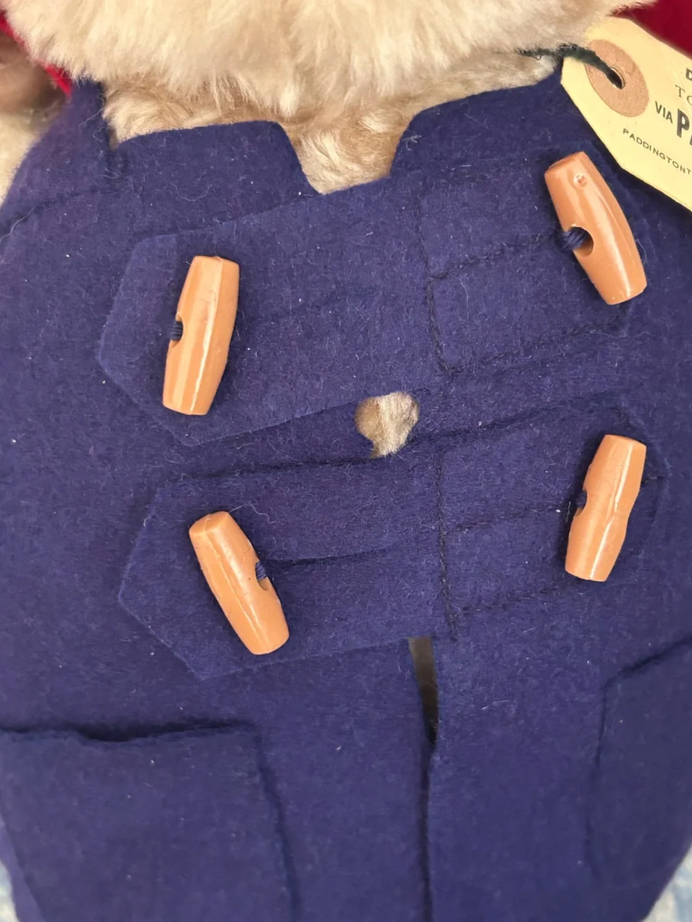 *Vintage* Paddington Bear Plush Eden Toys Red Hat Boots Wellies Blue Coat EUC - Picture 11 of 11